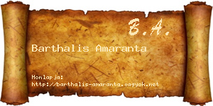 Barthalis Amaranta névjegykártya